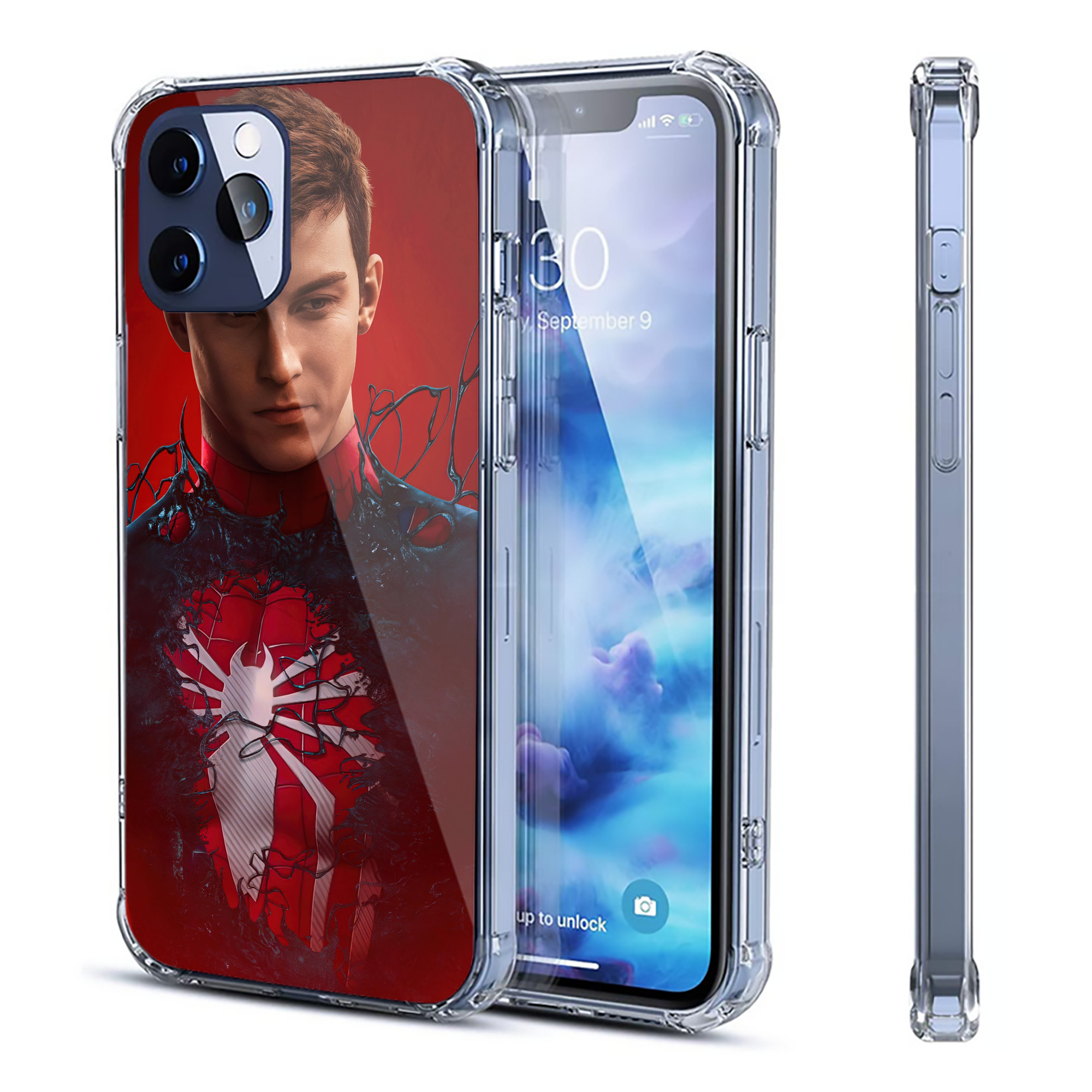 （画像用） Spider Man スパイダーマン 【iPhone 12シリーズ対応】透明スマホケース（クリアソフトケース）